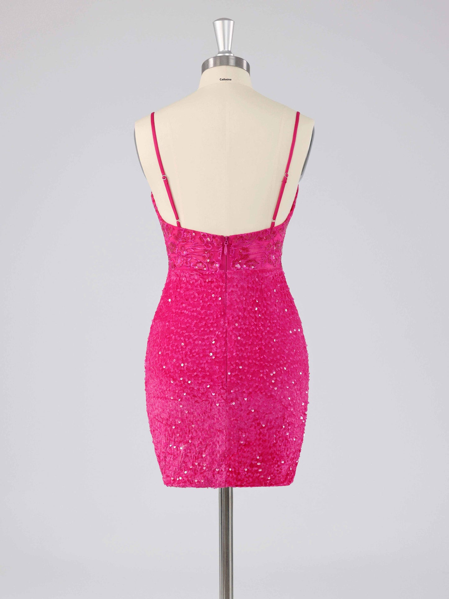 Belor V-Neck Mini Sequin Homecoming Dresses with Slit