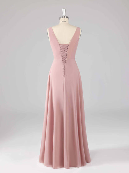 Lareina Trendy A-line Sleeveless Asymmetrical Bridesmaid Dresses