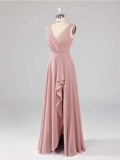 Lareina Trendy A-line Sleeveless Asymmetrical Bridesmaid Dresses