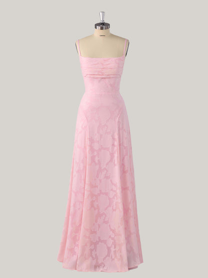 Larel Delicate A-Line Spaghetti Straps Floral Lace Bridesmaid Dress