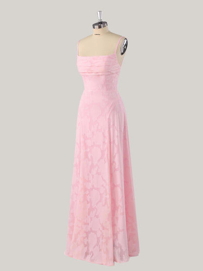 Larel Delicate A-Line Spaghetti Straps Floral Lace Bridesmaid Dress