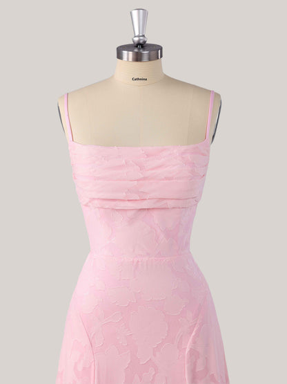 Larel Delicate A-Line Spaghetti Straps Floral Lace Bridesmaid Dress