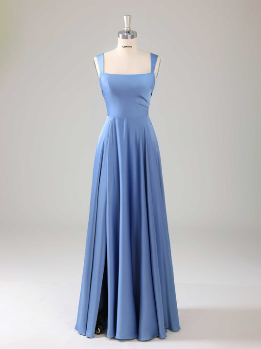 Lazara Square Neck Sleeveless A-line Bridesmaid Dresses