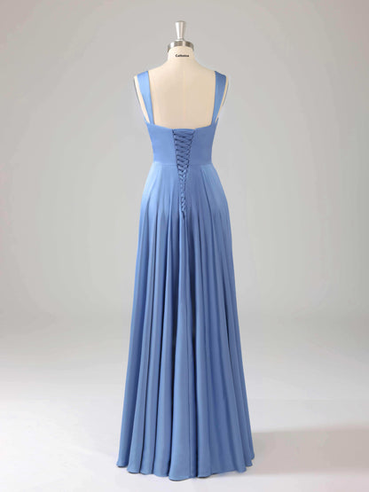Lazara Square Neck Sleeveless A-line Bridesmaid Dresses