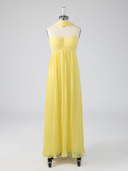 Leron Simple Sweetheart Pleated Lace Up Chiffon Bridesmaid Dresses