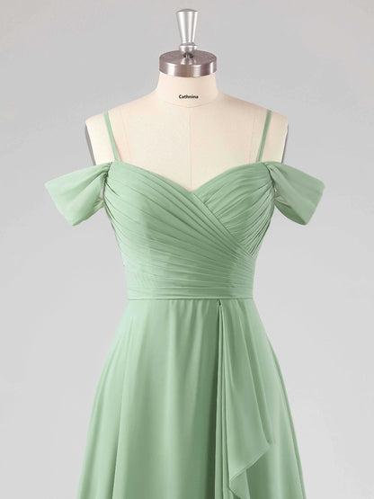 Lexie Classic Ruffles A-line Bridesmaid Dresses with Slit