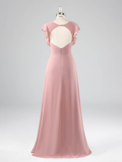 Lucille Modern V-Neck A-line Chiffon Bridesmaid Dresses