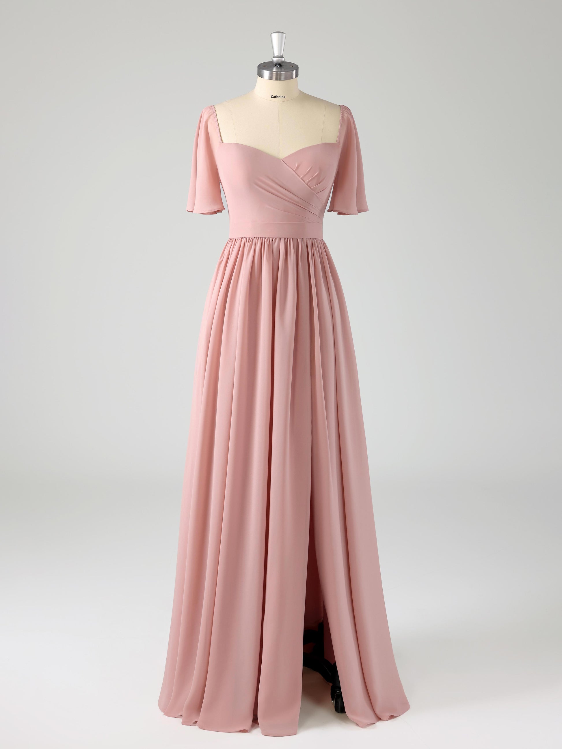 Luray Modest Sweetheart Chiffon Bridesmaid Dresses with Slit – Cathnina.co. uk