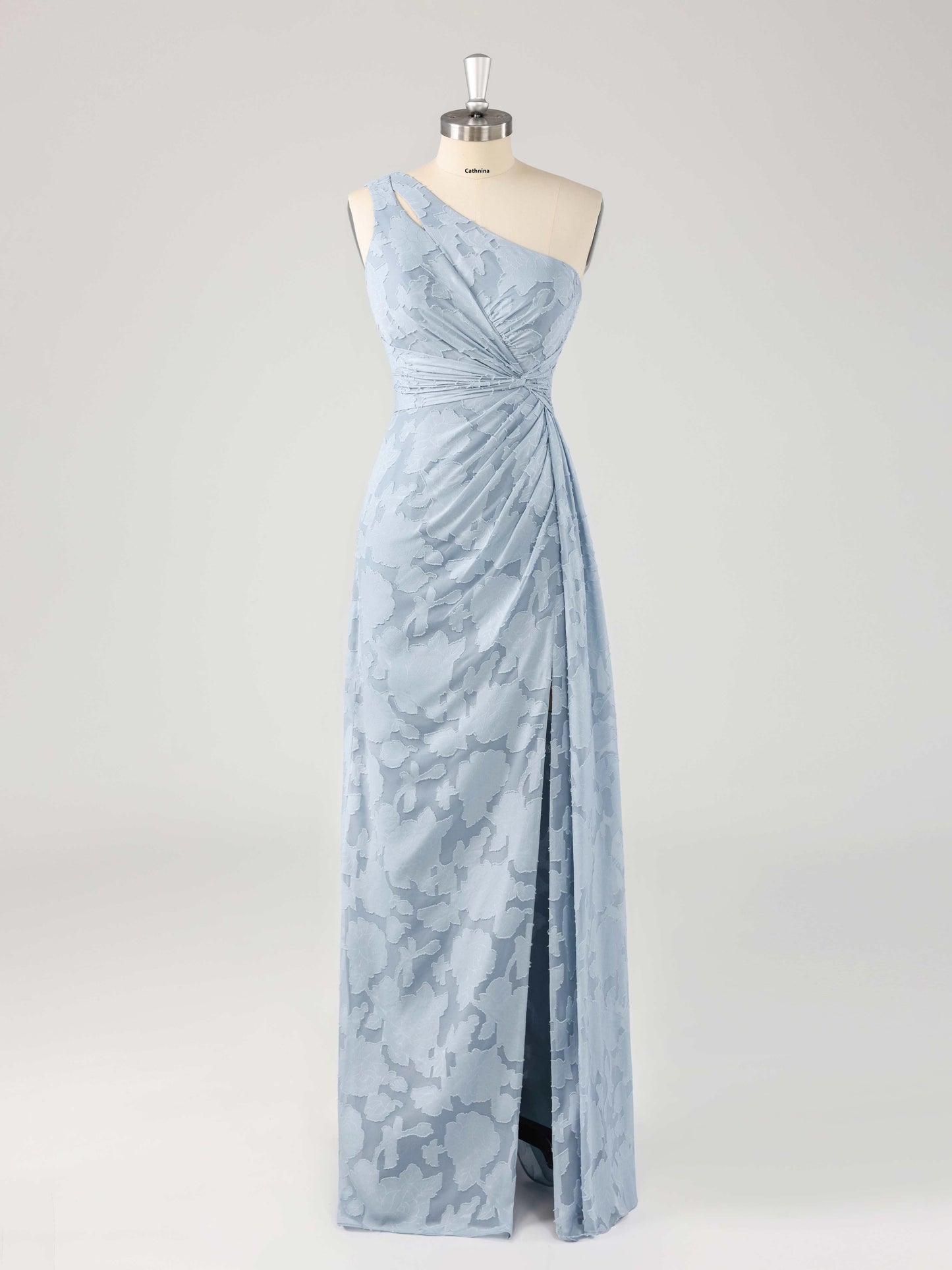 Lyria Chic Floral Lace One Shoulder Sleeveless Bridesmaid Dresses