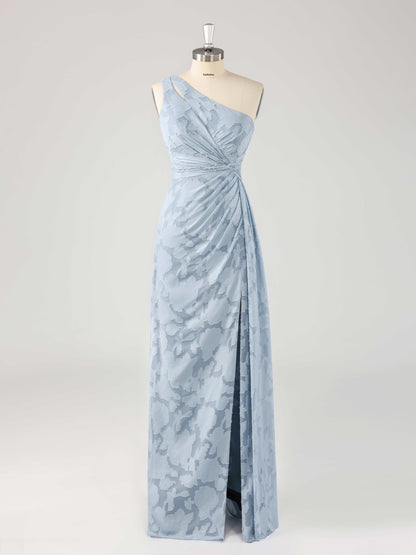Lyria Chic Floral Lace One Shoulder Sleeveless Bridesmaid Dresses
