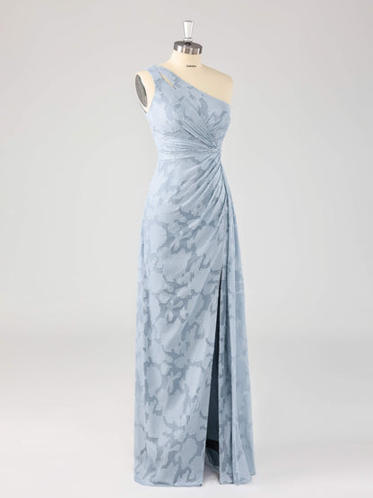 Lyria Chic Floral Lace One Shoulder Sleeveless Bridesmaid Dresses