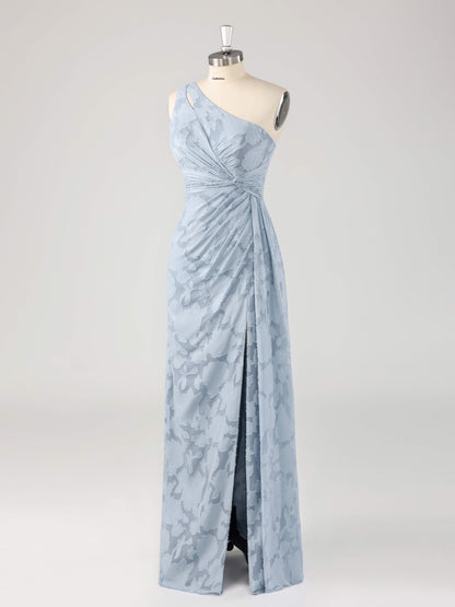 Lyria Chic Floral Lace One Shoulder Sleeveless Bridesmaid Dresses