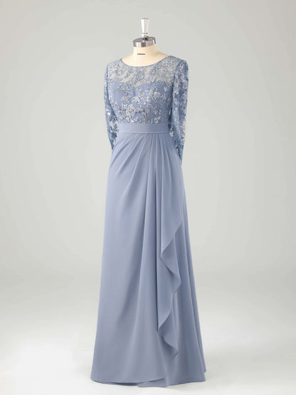 Manel Elegant Illusion Appliqued Mother of the Bride Dresses with Cape
