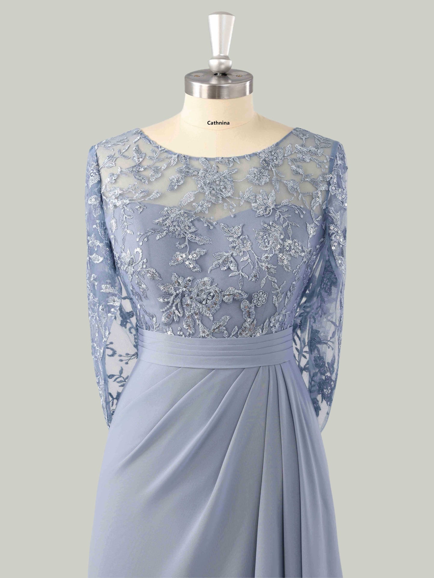 Manel Elegant Illusion Appliqued Mother of the Bride Dresses with Cape