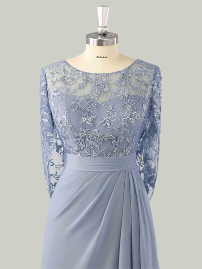 Manel Elegant Illusion Appliqued Mother of the Bride Dresses with Cape
