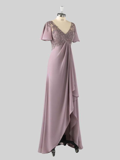 Maret Stylish V-Neck Asymmetrical Mother of the Bride Dresses