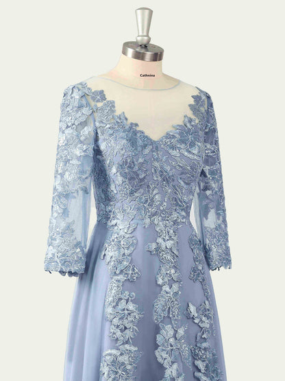 Maura Elegant Lace Appliqued A-line Mother of the Bride Dresses