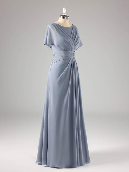 Mavis Chic Scoop A-line Mother of the Bride Dresses with Beaded