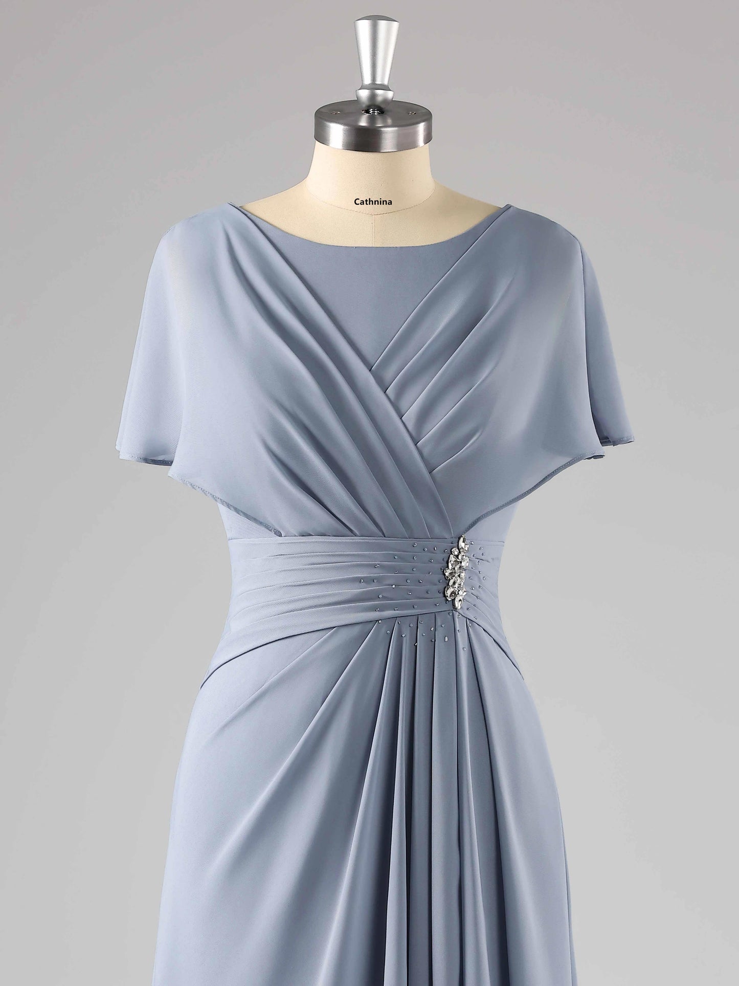 Mavis Chic Scoop A-line Mother of the Bride Dresses with Beaded