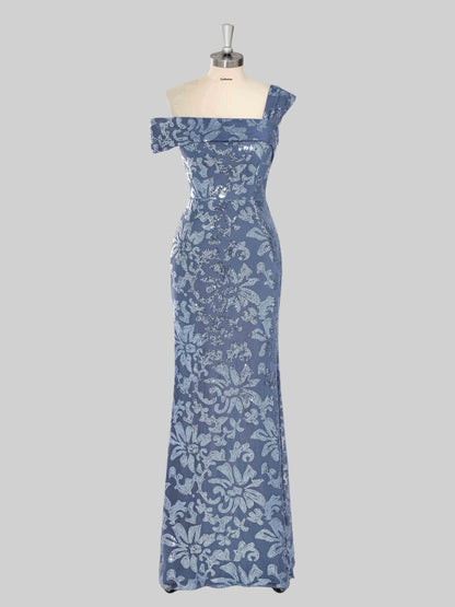 Melin Chic One Shoulder Sequins Appliqued Mother Of The Bride Dresses