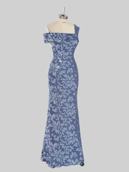 Melin Chic One Shoulder Sequins Appliqued Mother Of The Bride Dresses