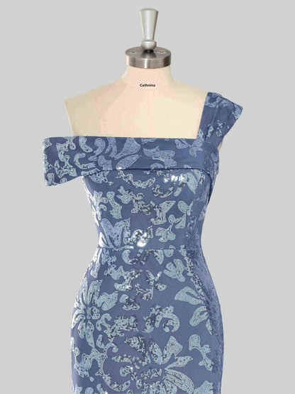 Melin Chic One Shoulder Sequins Appliqued Mother Of The Bride Dresses