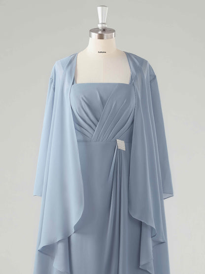 Melissa Square Asymmetrical Two-Pieces Mother of the Bride Dresses