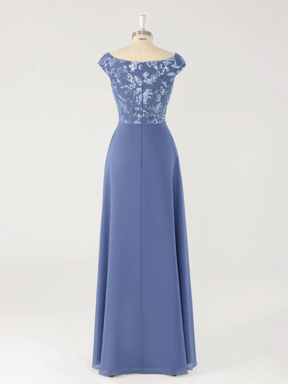 Meren Chic Scoop Asymmetrical Mother of the Bride Dresses with Sequins