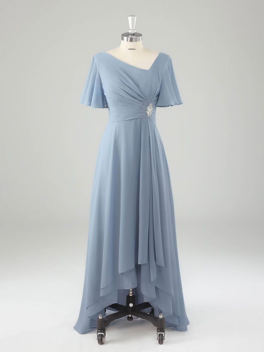 Miona Unique V-Neck Asymmetrical Mother of the Bride Dresses