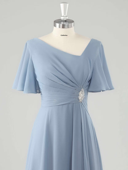 Miona Unique V-Neck Asymmetrical Mother of the Bride Dresses