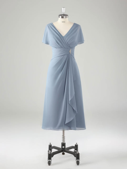 Miran V-Neck Knee Length  Mother Of The Bride Dresses with Beaded