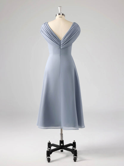 Misel Modern V-Neck Knee Length  Mother of the Bride Dresses With Cape