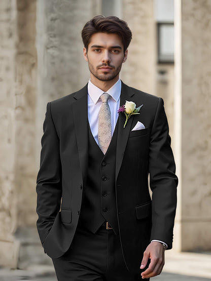 Modern Single Breasted Men's 3-Pieces Suit