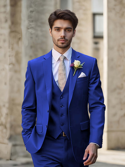 Modern Single Breasted Men's 3-Pieces Suit