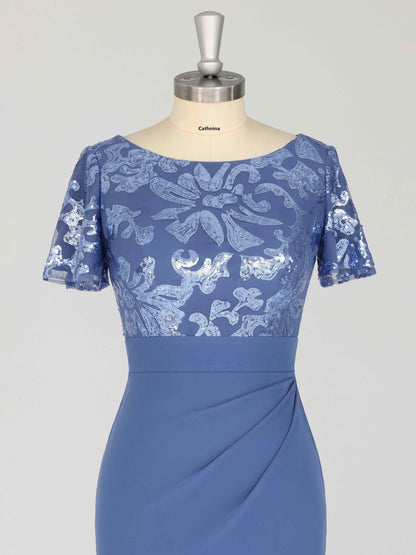 Monel Enchanting Scoop Sheath Mother of the Bride Dresses with Sequins