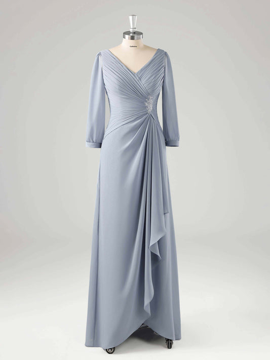 Morin Graceful Ruched Half Sleeves Mother of the Bride Dresses