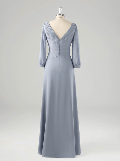 Morin Graceful Ruched Half Sleeves Mother of the Bride Dresses
