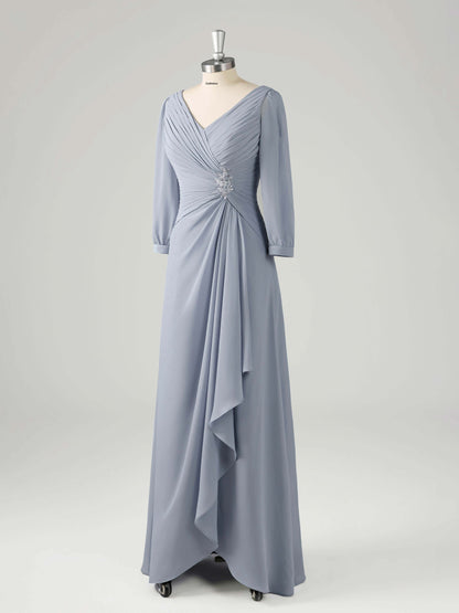 Morin Graceful Ruched Half Sleeves Mother of the Bride Dresses