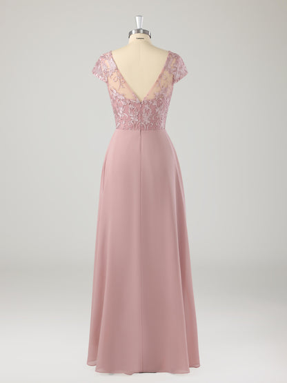 Morla Chic Illusion Appliqued Asymmetrical Mother of the Bride Dresses