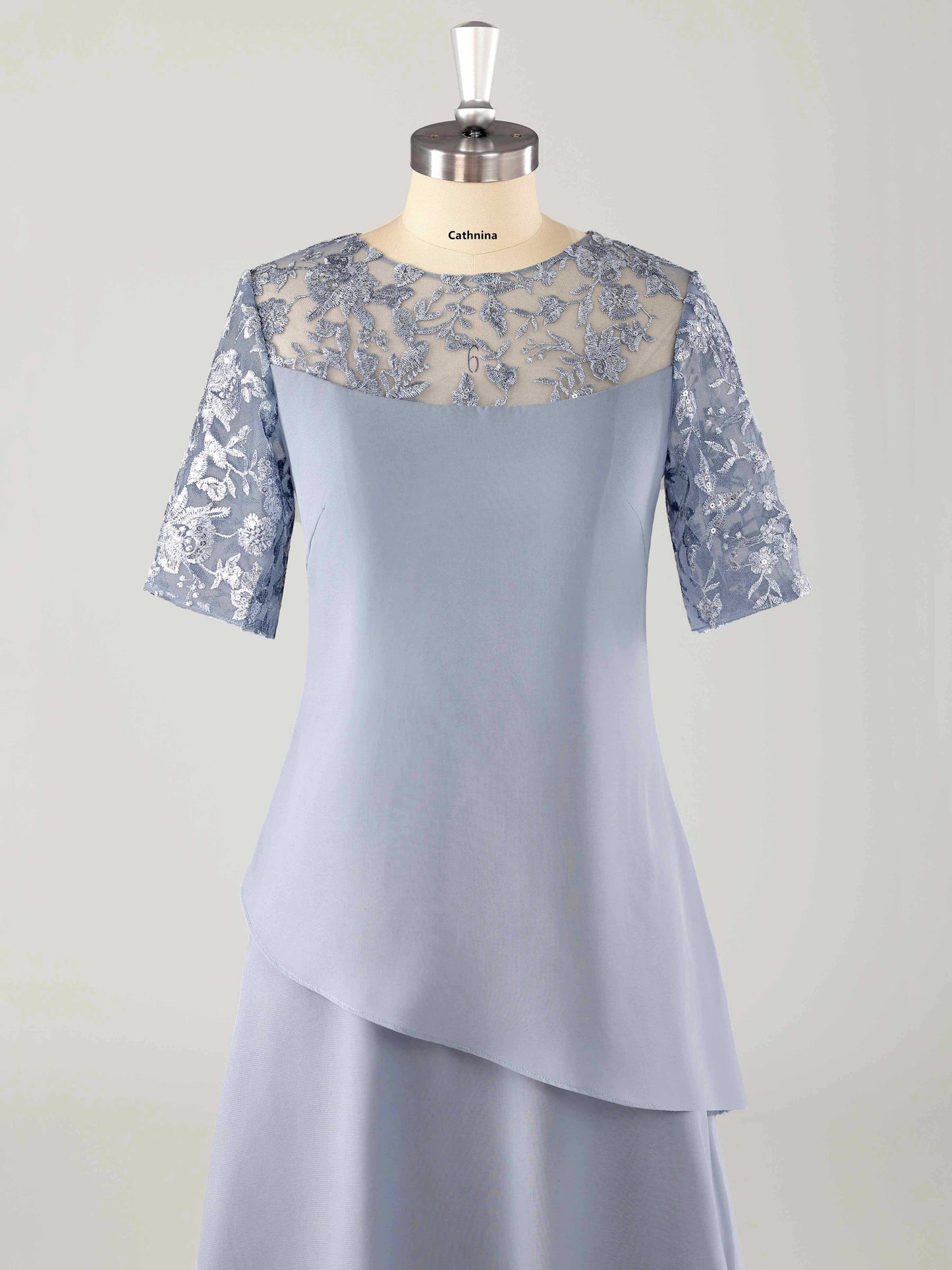 Muren Modern Illusion Neckline Chiffon Mother of the Bride Dresses