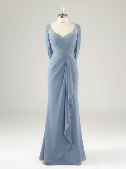 Mylor Glamorous Appliqued Mother of the Bride Dresses With Cape