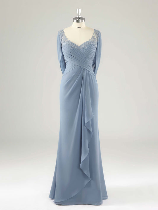 Mylor Glamorous Appliqued Mother of the Bride Dresses With Cape