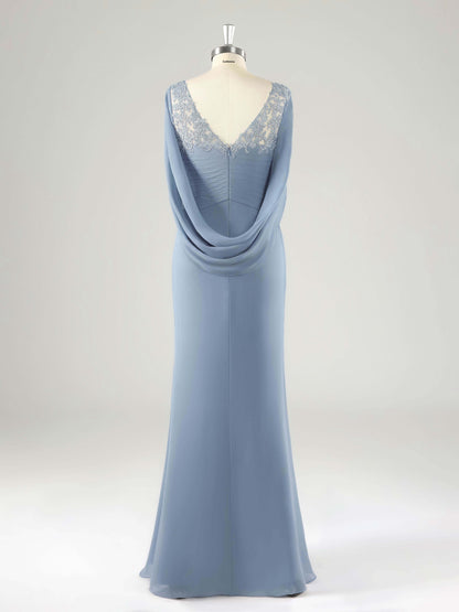 Mylor Glamorous Appliqued Mother of the Bride Dresses With Cape