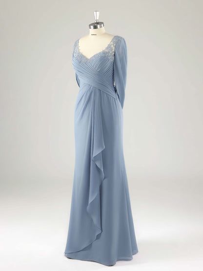 Mylor Glamorous Appliqued Mother of the Bride Dresses With Cape