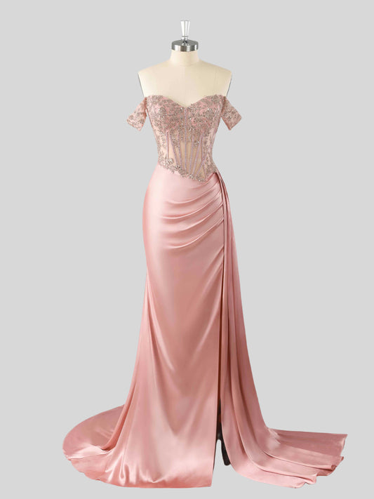 Vicky Sparkling Off-The-Shoulder Mermaid Formal Dresses